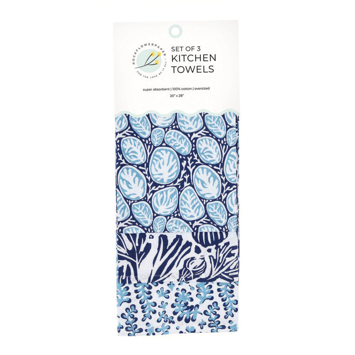 Sea Life Cotton Kitchen Towels (Set of 3) Cotton Kitchen Towel - rockflowerpaper