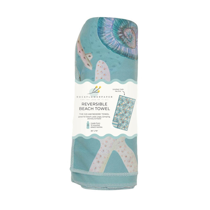 Sea Treasures Reversible Eco Beach Towel Beach Towel - rockflowerpaper