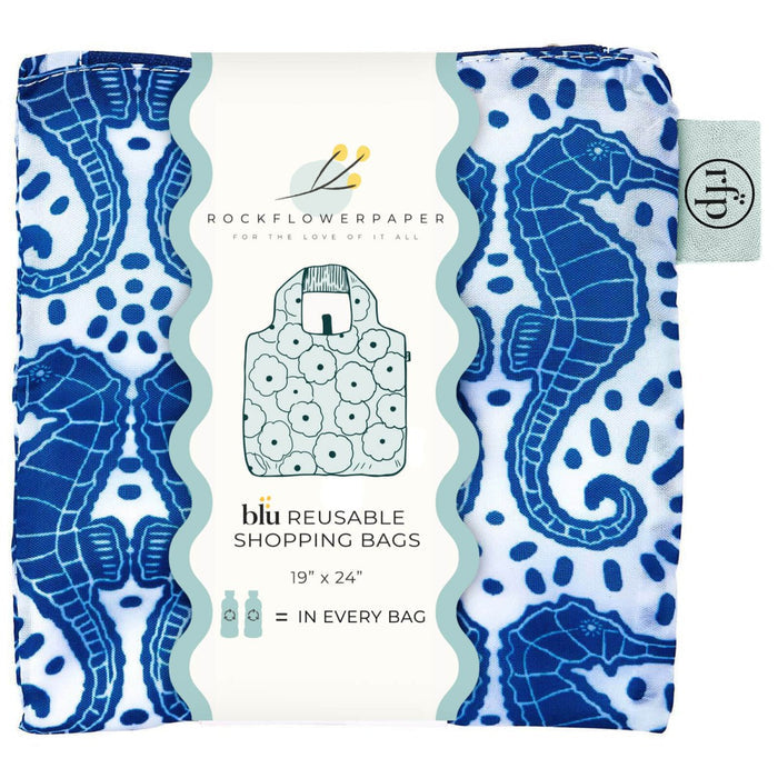 Seahorses blu Reusable Shopping Bag Reusable Shopping Bag - rockflowerpaper