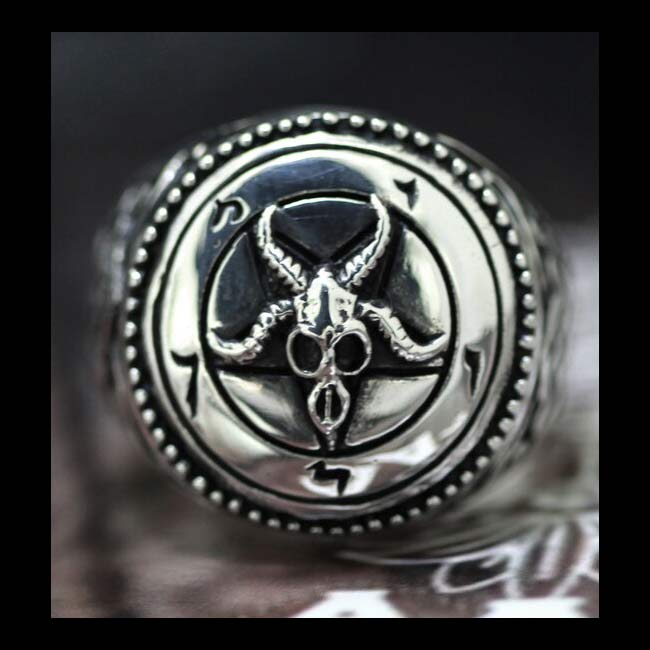 Sigil of Baphomet Ring - Sterling Silver 0.925 Black Oxidize