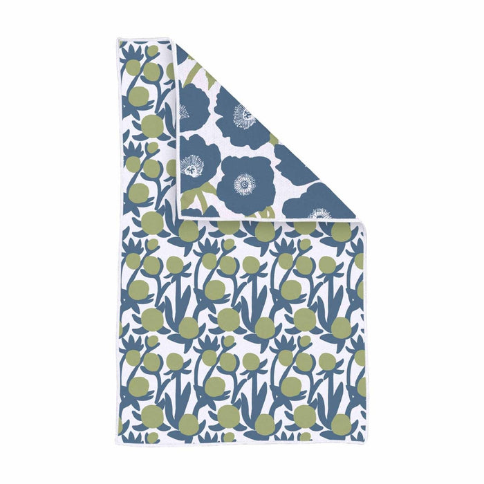 Soft Bloom Blue Green Eco Kitchen Tea Towel Tea Towel - rockflowerpaper