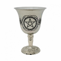 Stainless Steel Chalice with Pentagram Design 4.75"H (6 oz capacity)