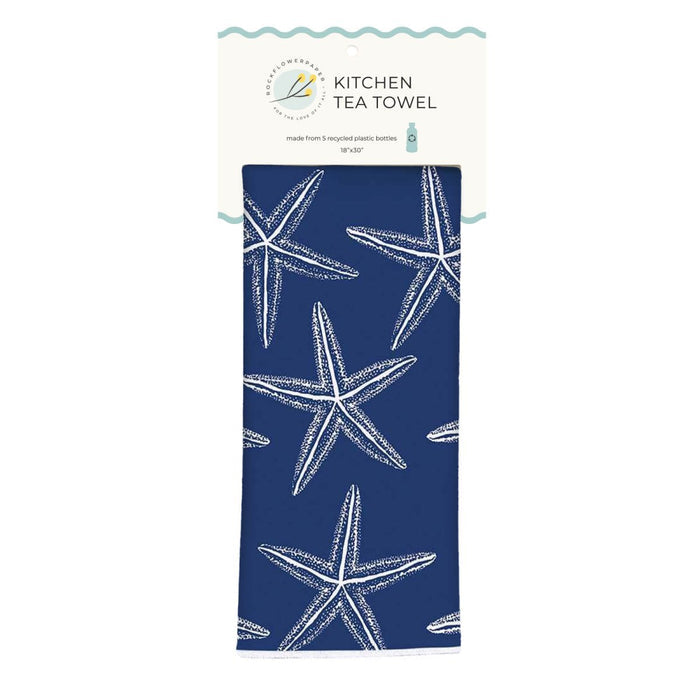 Starfish Navy Eco Kitchen Tea Towel Tea Towel - rockflowerpaper
