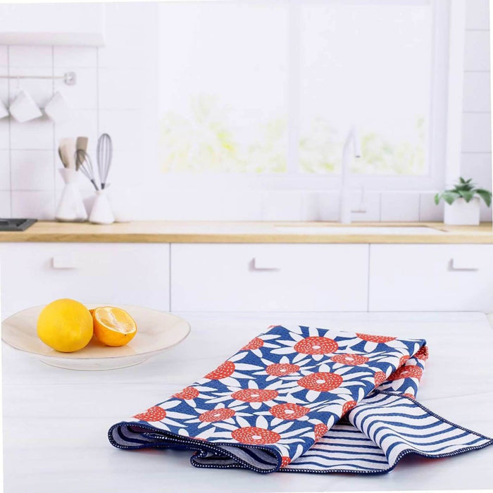 Straw Sunflower Red blu Kitchen Tea Towel Kitchen Towel - rockflowerpaper
