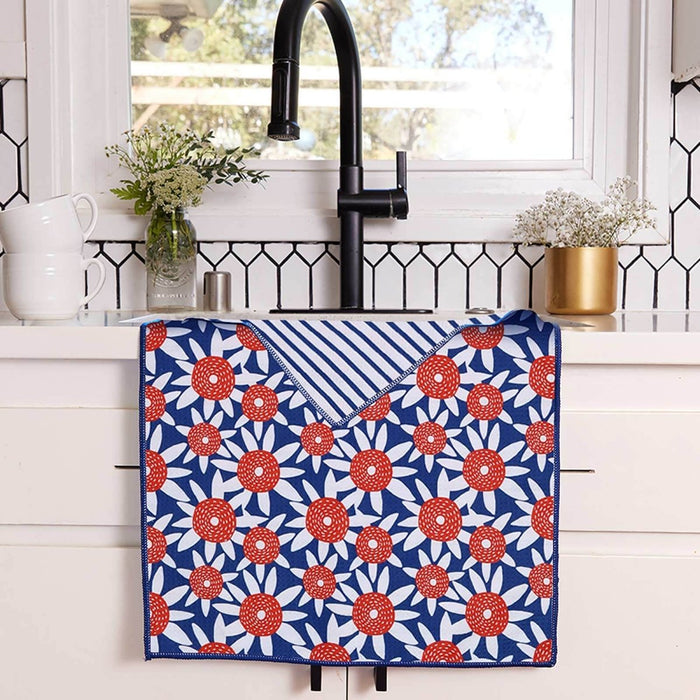 Straw Sunflower Red blu Kitchen Tea Towel Kitchen Towel - rockflowerpaper