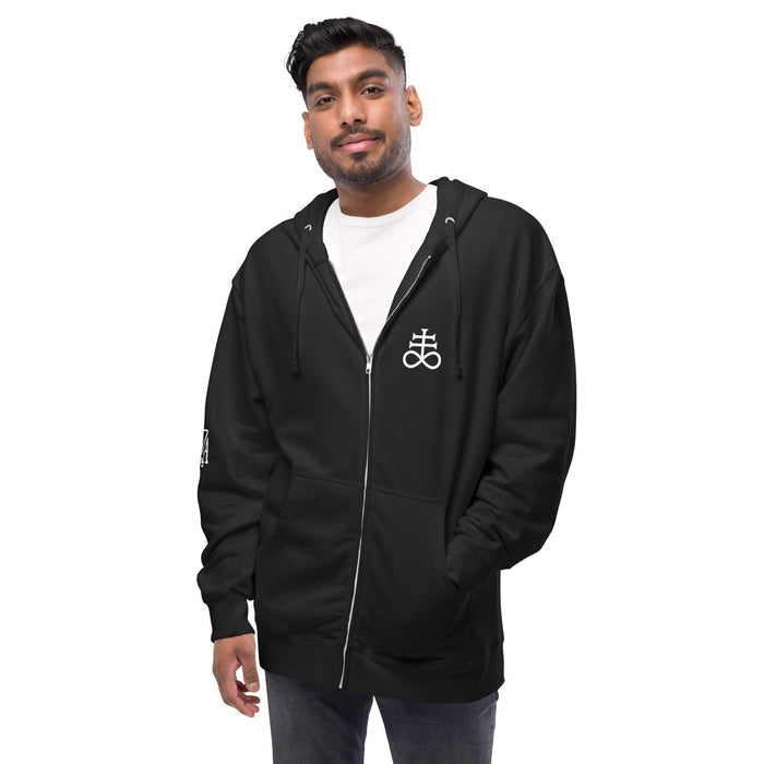 Sulfur Unisex fleece zip up hoodie - The Luciferian Apotheca