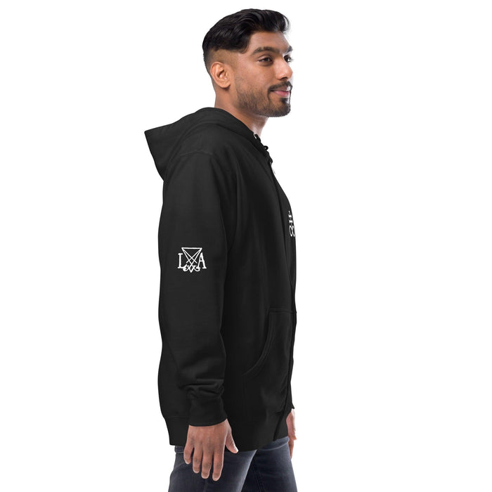 Sulfur Unisex fleece zip up hoodie - The Luciferian Apotheca