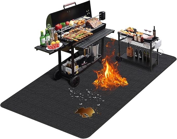 TAOMAND Large 76 x 52 inches Under Grill Mats for Outdoor Grill | BBQ Mat