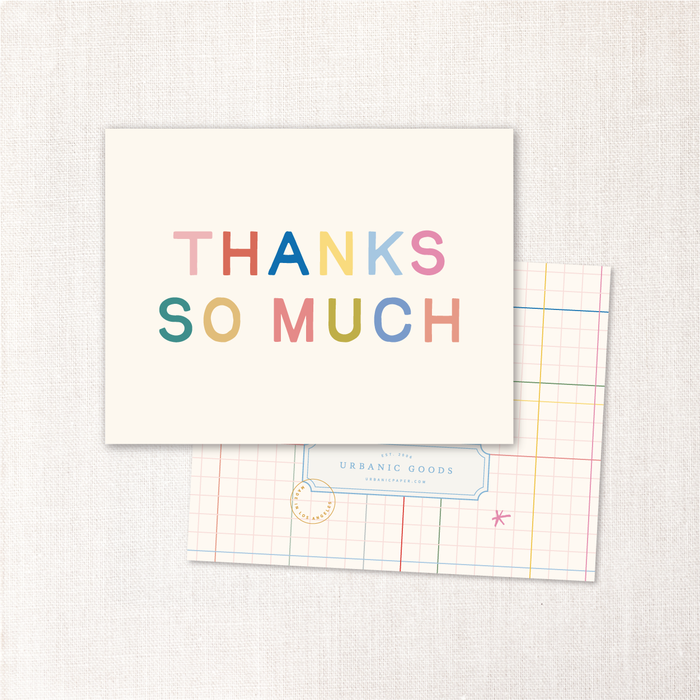 thanks so much card - single or set of 6