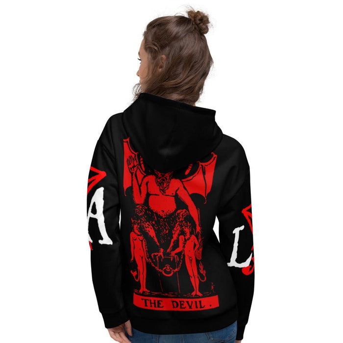 The Devil Crimson Print Unisex Hoodie - The Luciferian Apotheca