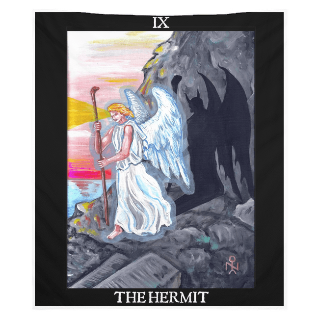 The Hermit Lucifer (Satan) Luciferian Tarot Tapestries - The Luciferian Apotheca