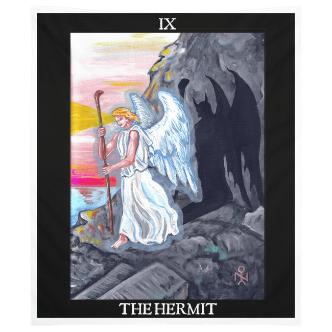 The Hermit Lucifer (Satan) Luciferian Tarot Tapestries - The Luciferian Apotheca