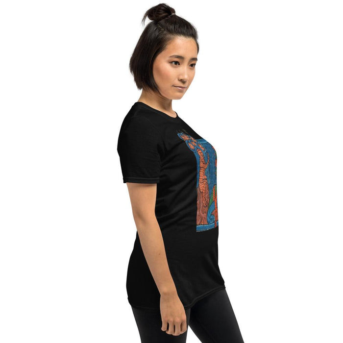 The Red Dragon Bestowing Power Unto the Beast Short-Sleeve Unisex T-Shirt - The Luciferian Apotheca