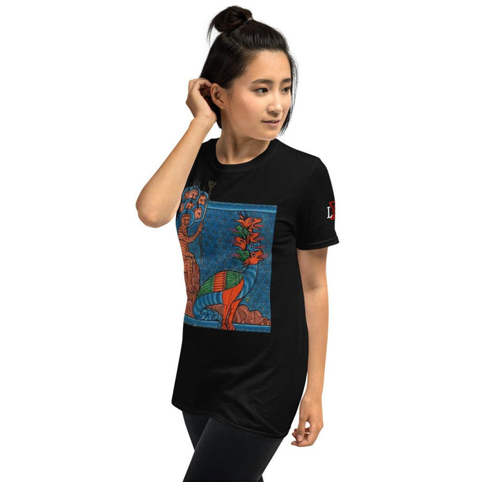 The Red Dragon Bestowing Power Unto the Beast Short-Sleeve Unisex T-Shirt - The Luciferian Apotheca