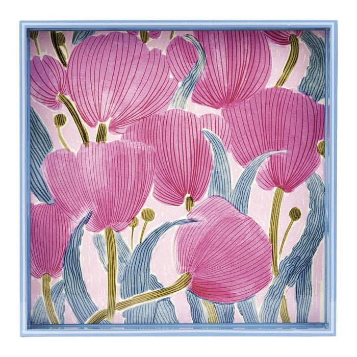 Tulip Blooms 15 Inch Square Tray Tray - rockflowerpaper
