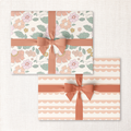 umbrella floral + peach scallops double-sided wrap