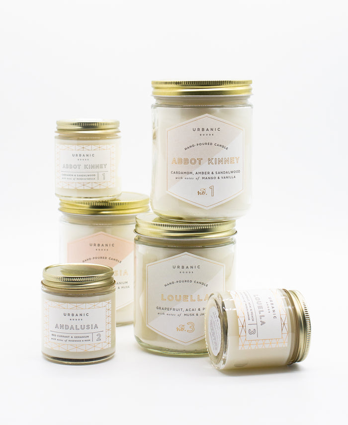 urbanic signature hand poured candles - 4 oz & 16 oz