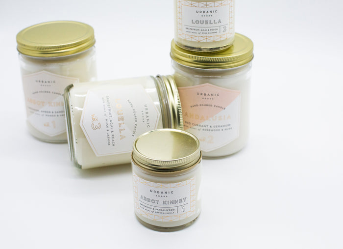 urbanic signature hand poured candles - 4 oz & 16 oz