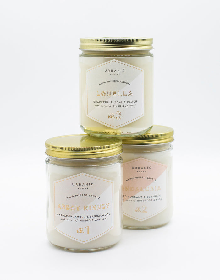 urbanic signature hand poured candles - 4 oz & 16 oz