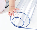 Wadrac 1.5mm Thick Crystal Clear Table Cover Protector for Glass Wood Dining Room Coffee Tabletop Plastic Vinyl Tablecloth Rectangular Table Pad Meeting Party Desk Mat Polyester Wipeable PVC 40x92 in