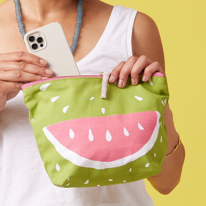 Watermelon Large Essential Canvas Pouch