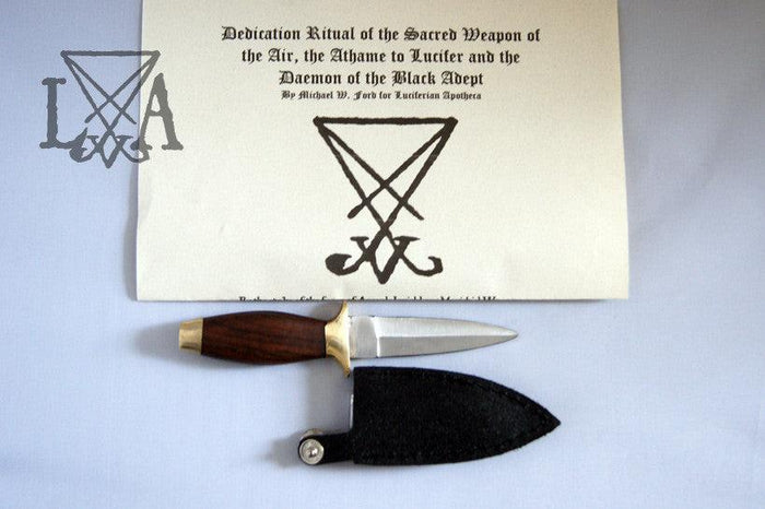 Wood Handle 6" Athame & Luciferian Consecration Ritual - The Luciferian Apotheca