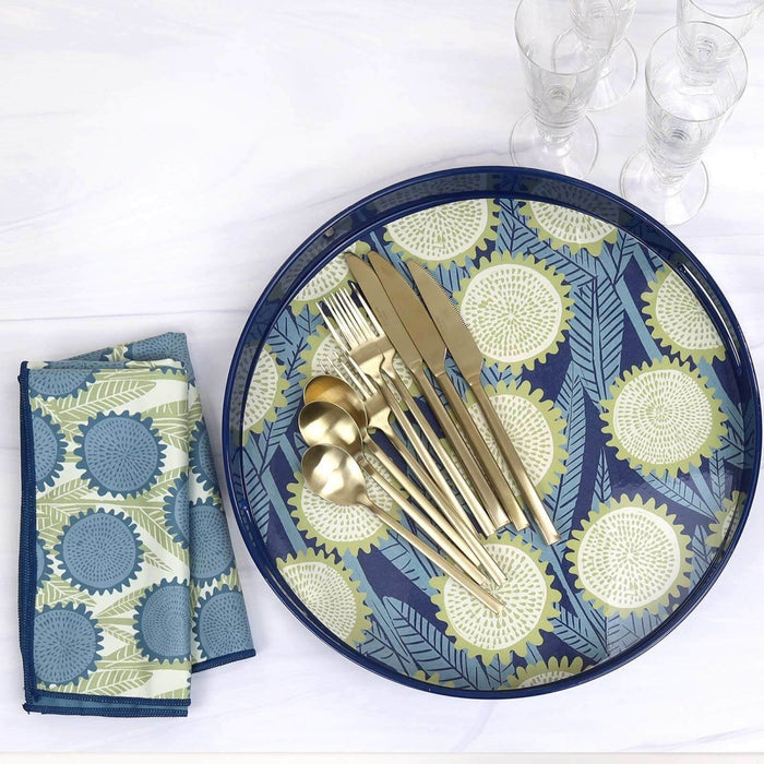 Wynn Round Lacquer Serving Tray Tray - rockflowerpaper