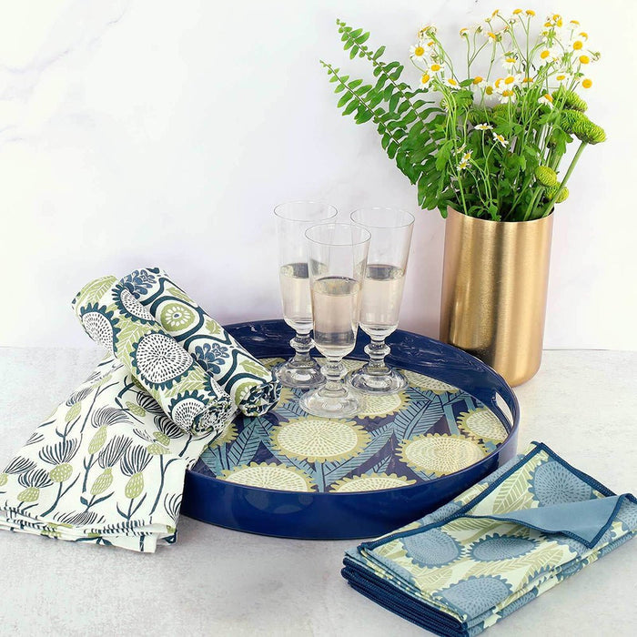 Wynn Round Lacquer Serving Tray Tray - rockflowerpaper